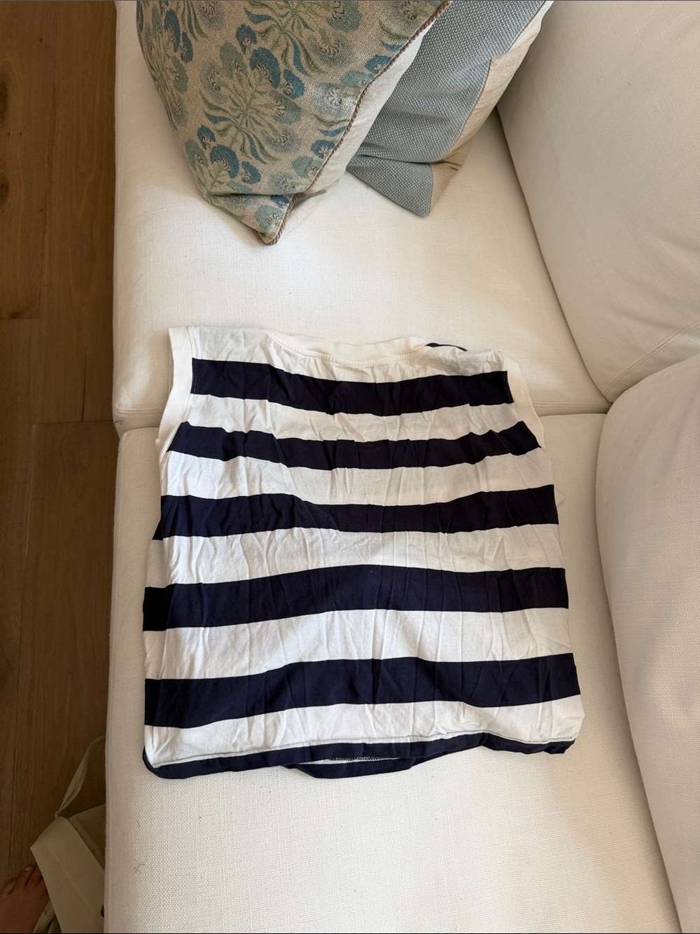 Maeve by Anthropologie Striped Tie-Front Women’s Top in Navy and White - Picture 2 of 4